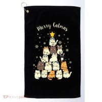 Merry Catmas Cute Cat Lover Christmas Golf Towel thumb 0