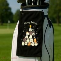 Merry Catmas Cute Cat Lover Christmas Golf Towel thumb 2