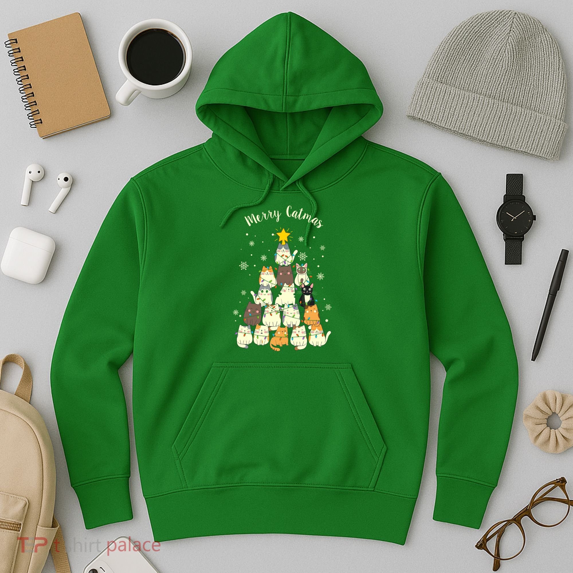 Merry Catmas Cute Cat Lover Christmas Hoodie