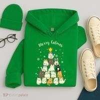 Merry Catmas Cute Cat Lover Christmas Hoodie thumb 4
