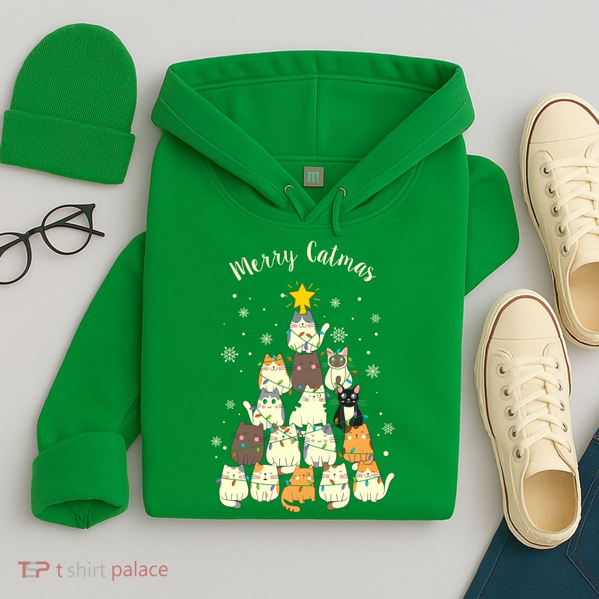 Merry Catmas Cute Cat Lover Christmas Hoodie