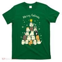 Merry Catmas Cute Cat Lover Christmas T-Shirt thumb 0