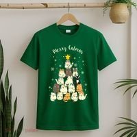Merry Catmas Cute Cat Lover Christmas T-Shirt thumb 2