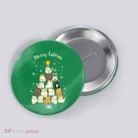 Merry Catmas Cute Cat Lover Christmas Button thumb 0
