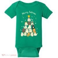 Merry Catmas Cute Cat Lover Christmas Baby Bodysuit thumb 0