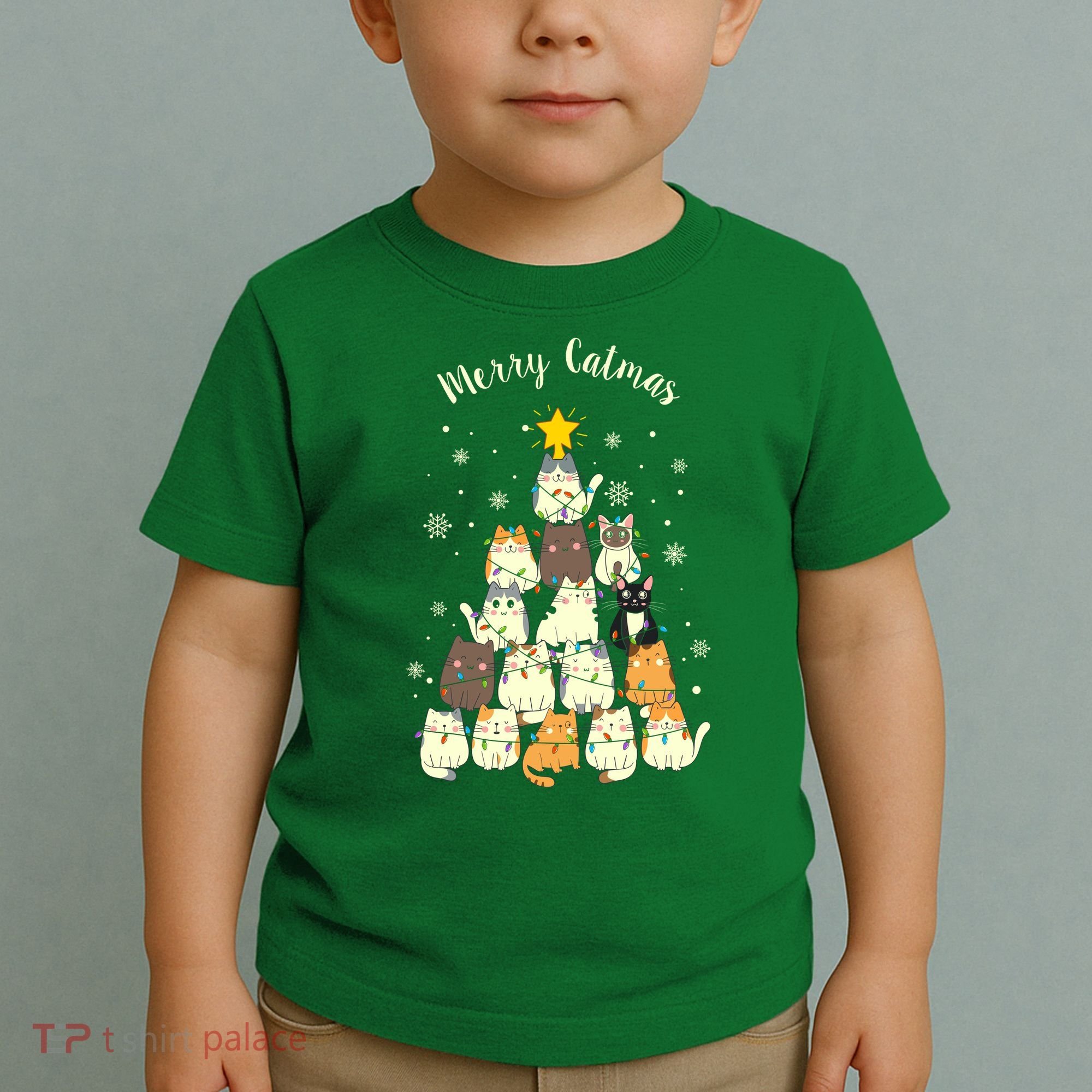Merry Catmas Cute Cat Lover Christmas Toddler T-Shirt