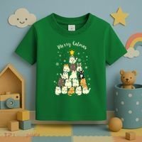 Merry Catmas Cute Cat Lover Christmas Toddler T-Shirt thumb 3