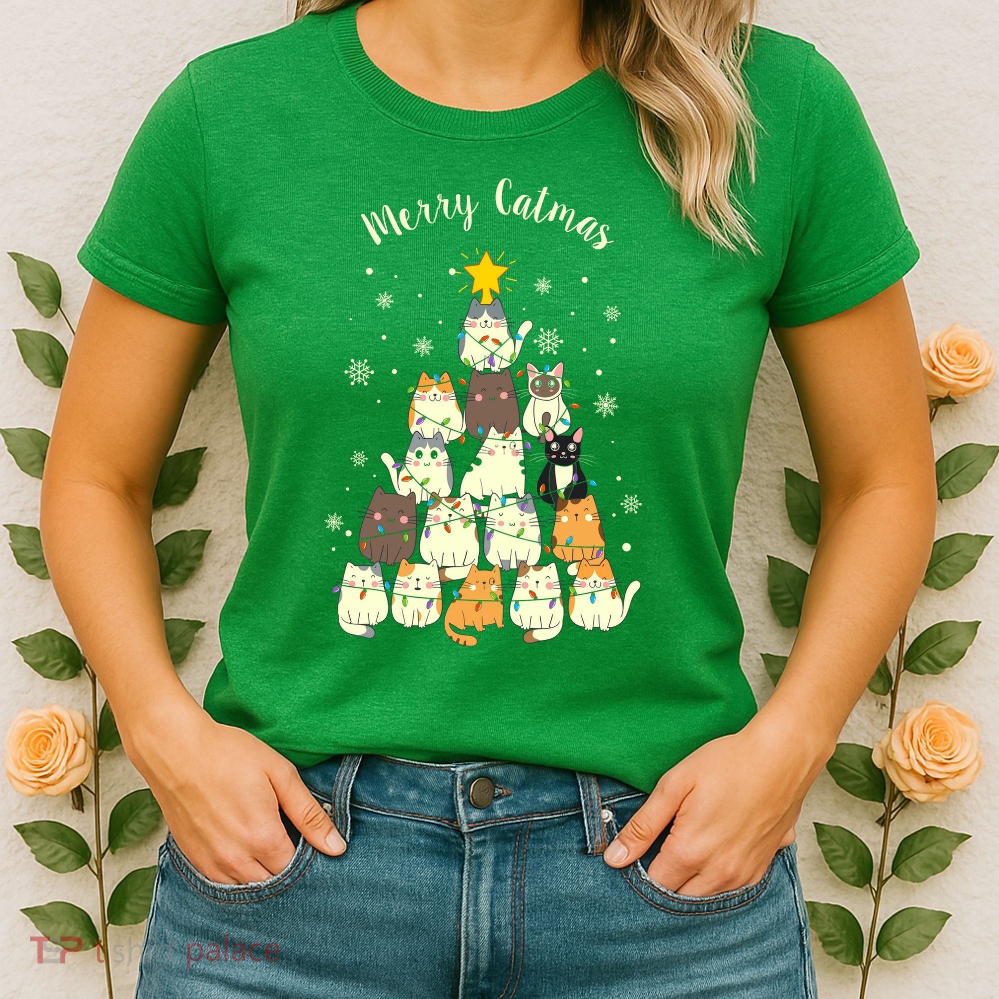 Merry Catmas Cute Cat Lover Christmas Women's T-Shirt