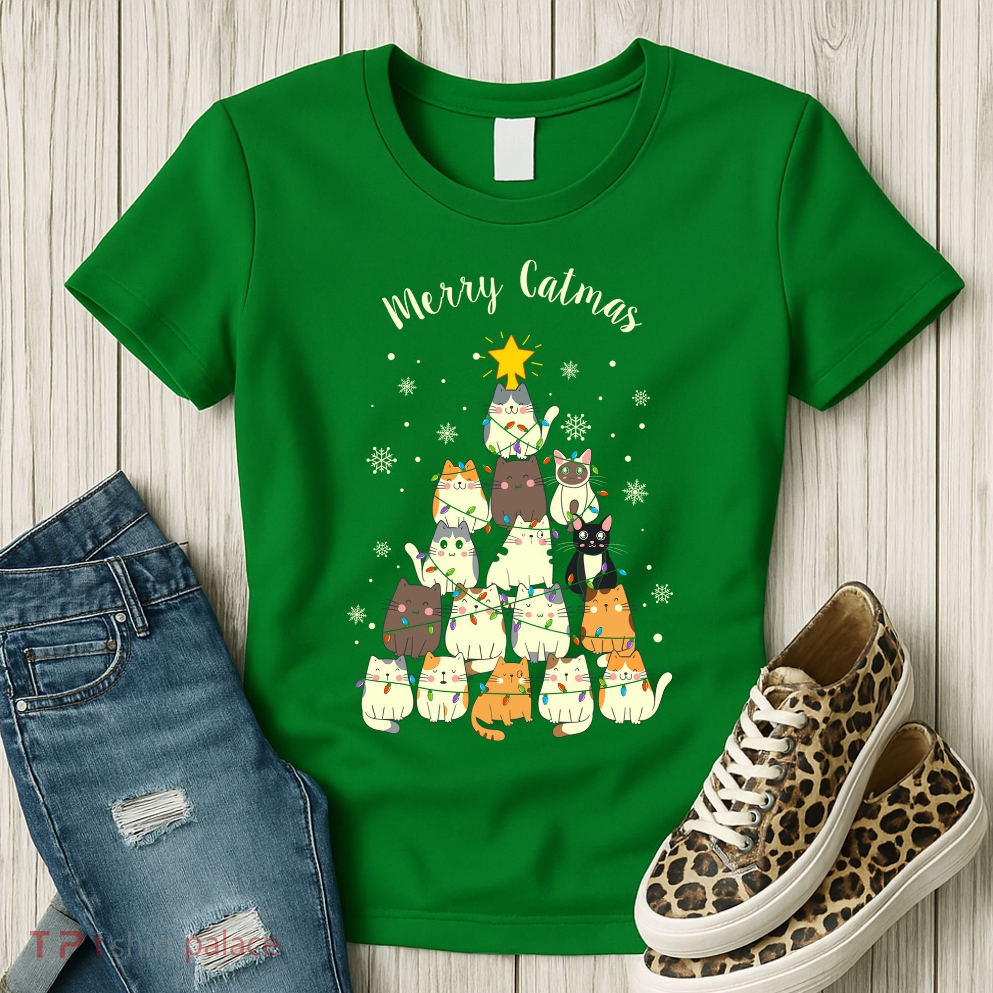 Merry Catmas Cute Cat Lover Christmas Women's T-Shirt
