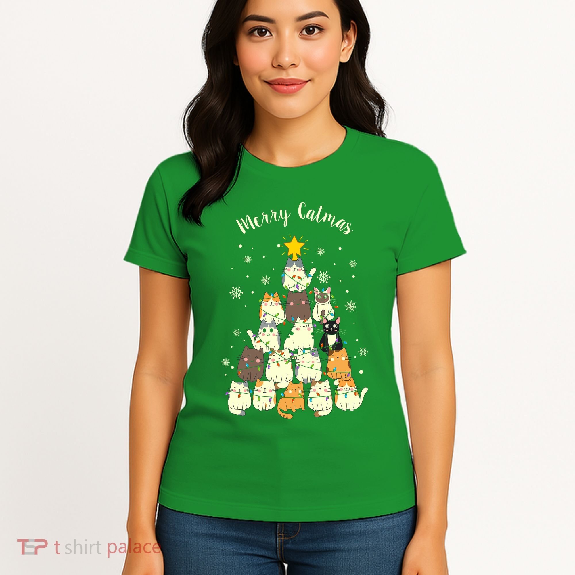 Merry Catmas Cute Cat Lover Christmas Women's T-Shirt