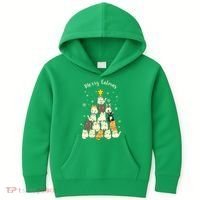 Merry Catmas Cute Cat Lover Christmas Kids Hoodie thumb 0