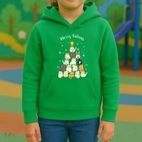 Merry Catmas Cute Cat Lover Christmas Kids Hoodie thumb 3