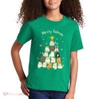 Merry Catmas Cute Cat Lover Christmas Kids T-Shirt thumb 2