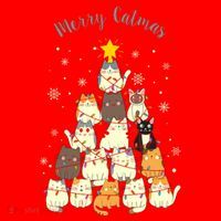 Merry Catmas Cute Cat Lover Christmas Santa Hat thumb 1