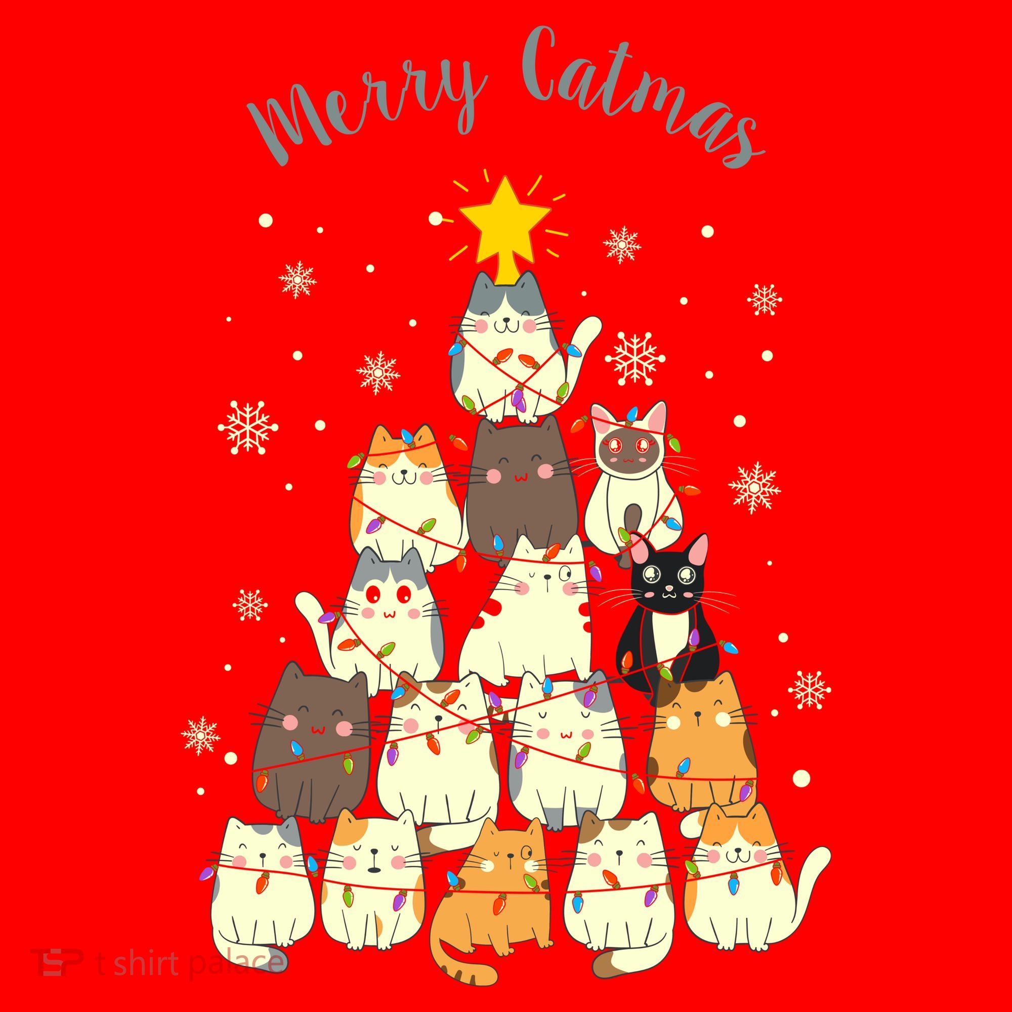 Merry Catmas Cute Cat Lover Christmas Santa Hat