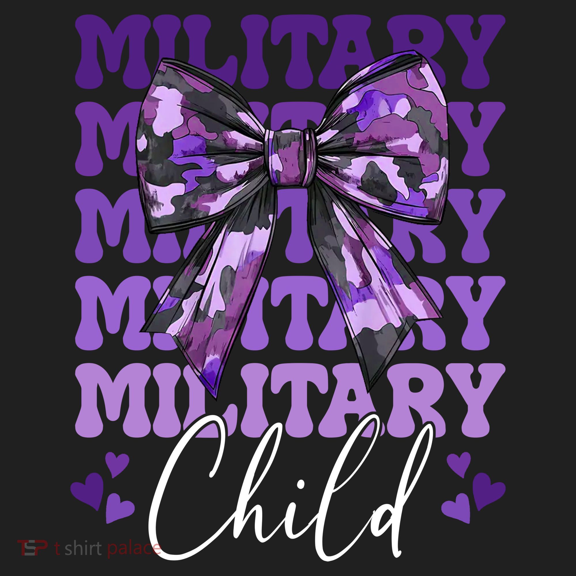 Military Child Coquette Bow Purple Up Camo Women's Sweatshirt