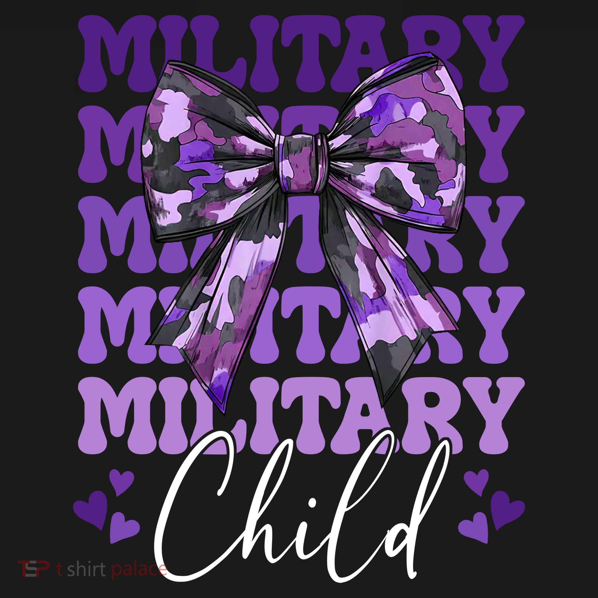 Military Child Coquette Bow Purple Up Camo Backpack