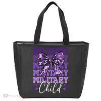 Military Child Coquette Bow Purple Up Camo Tote Bag thumb 0
