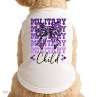 Military Child Coquette Bow Purple Up Camo Doggie Tank thumb 0