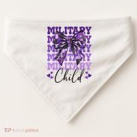 Military Child Coquette Bow Purple Up Camo USA-Made Doggie Bandana thumb 0