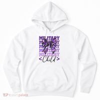 Military Child Coquette Bow Purple Up Camo Hoodie thumb 0