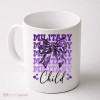 Military Child Coquette Bow Purple Up Camo Coffee Mug thumb 0