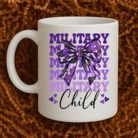 Military Child Coquette Bow Purple Up Camo Coffee Mug thumb 2