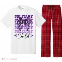Military Child Coquette Bow Purple Up Camo Pajama Set thumb 0