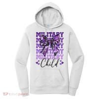 Military Child Coquette Bow Purple Up Camo Women's Hoodie thumb 0