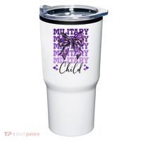 Military Child Coquette Bow Purple Up Camo Tumbler thumb 0