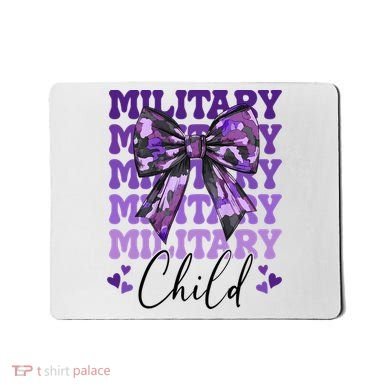 Military Child Coquette Bow Purple Up Camo Mousepad