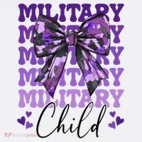 Military Child Coquette Bow Purple Up Camo Mousepad thumb 1