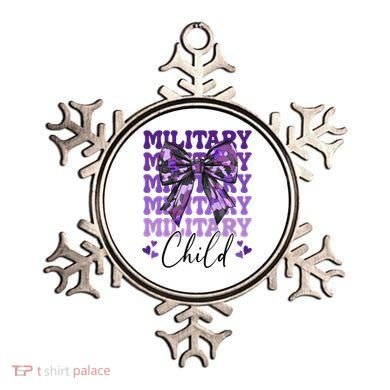 Military Child Coquette Bow Purple Up Camo Ornament