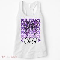 Military Child Coquette Bow Purple Up Camo Women's Tank Top thumb 0