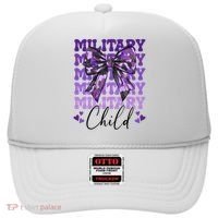 Military Child Coquette Bow Purple Up Camo Hat thumb 0