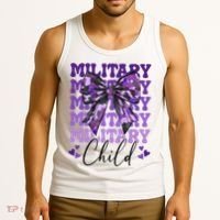 Military Child Coquette Bow Purple Up Camo Tank Top thumb 3