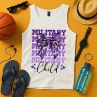 Military Child Coquette Bow Purple Up Camo Tank Top thumb 4