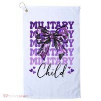 Military Child Coquette Bow Purple Up Camo Golf Towel thumb 0