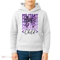 Military Child Coquette Bow Purple Up Camo Kids Hoodie thumb 4