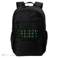 Merry Christmas Cool Green Plaid Backpack thumb 0