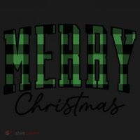 Merry Christmas Cool Green Plaid Tote Bag thumb 4