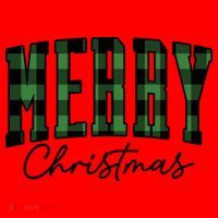 Merry Christmas Cool Green Plaid Santa Hat thumb 1