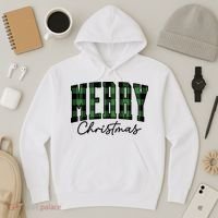 Merry Christmas Cool Green Plaid Hoodie thumb 3