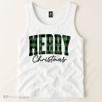 Merry Christmas Cool Green Plaid Tank Top thumb 2