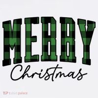 Merry Christmas Cool Green Plaid Kids Sweatshirt thumb 2