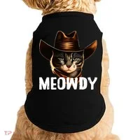 Meowdy Cat Cowboy Funny Cat Meme Doggie Tank thumb 0