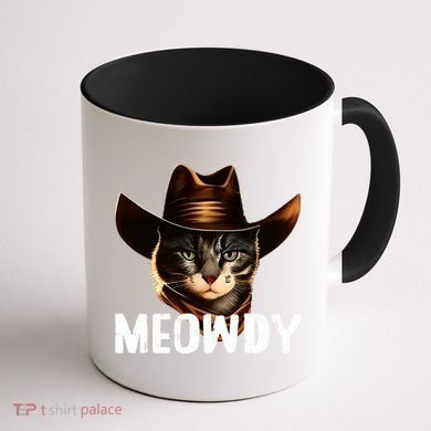 Meowdy Cat Cowboy Funny Cat Meme Coffee Mug back
