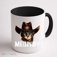 Meowdy Cat Cowboy Funny Cat Meme Coffee Mug thumb 1