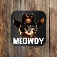 Meowdy Cat Cowboy Funny Cat Meme Coaster thumb 0