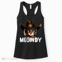 Meowdy Cat Cowboy Funny Cat Meme Women's Tank Top thumb 0